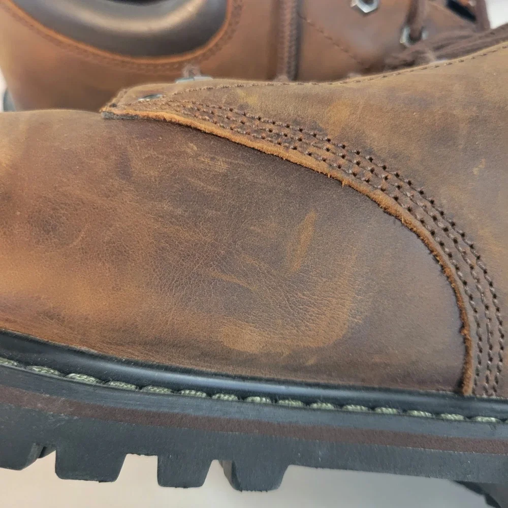 Skechers Mens Tom Cats Brown Leather Utility Shoes Size 13 Lug Sole